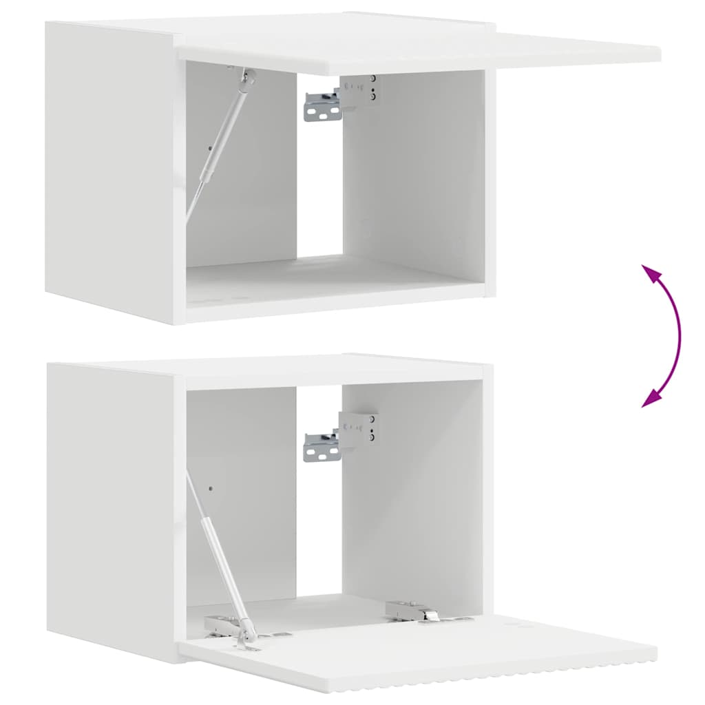 TV Wandkast Wandgemonteerd Wit 60 x 31 x 29.5 cm Bewerkt hout