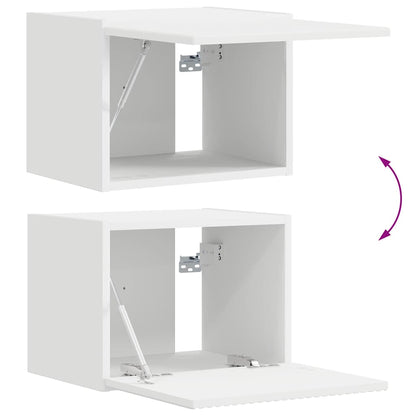 TV Wandkast Wandgemonteerd Wit 60 x 31 x 29.5 cm Bewerkt hout