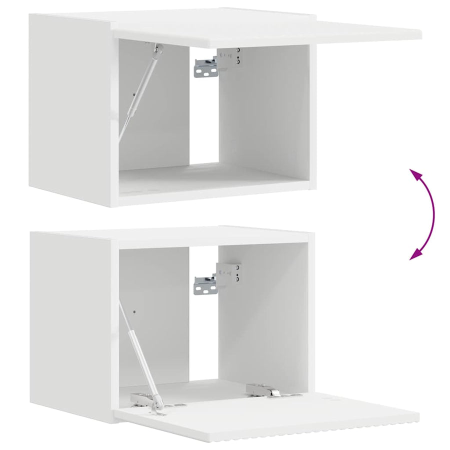 TV Wandkast Wandgemonteerd Wit 60 x 31 x 29.5 cm Bewerkt hout