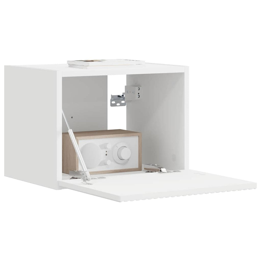 TV Wandkast Wandgemonteerd Wit 60 x 31 x 29.5 cm Bewerkt hout