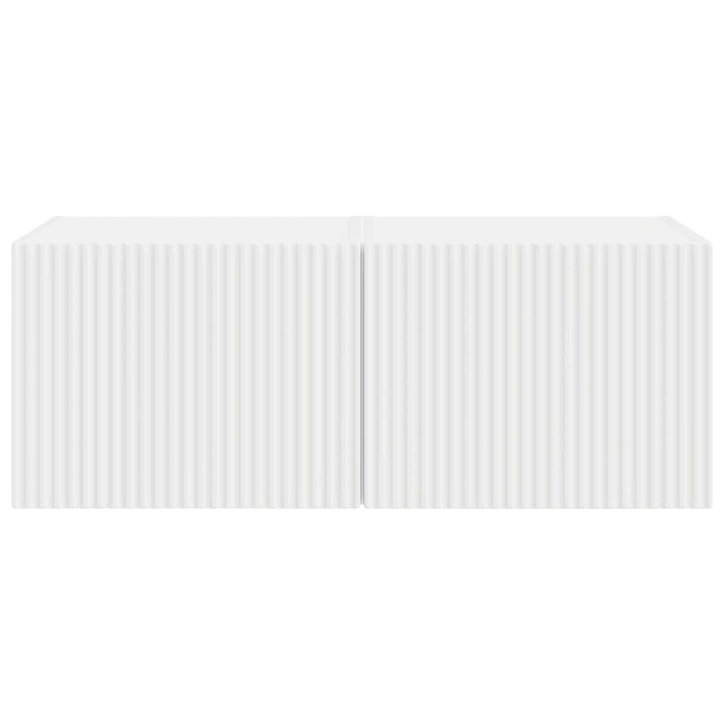 TV Wandkast 2 pcs Wit 60 x 31 x 29.5 cm Bewerkt hout