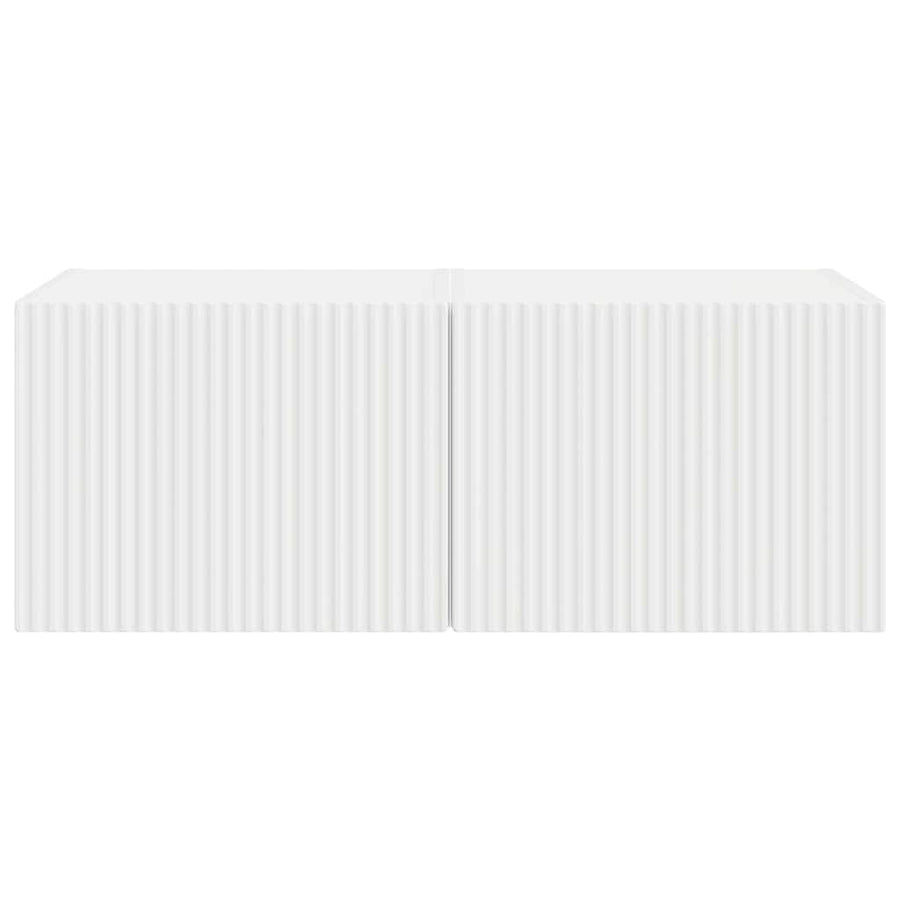TV Wandkast 2 pcs Wit 60 x 31 x 29.5 cm Bewerkt hout