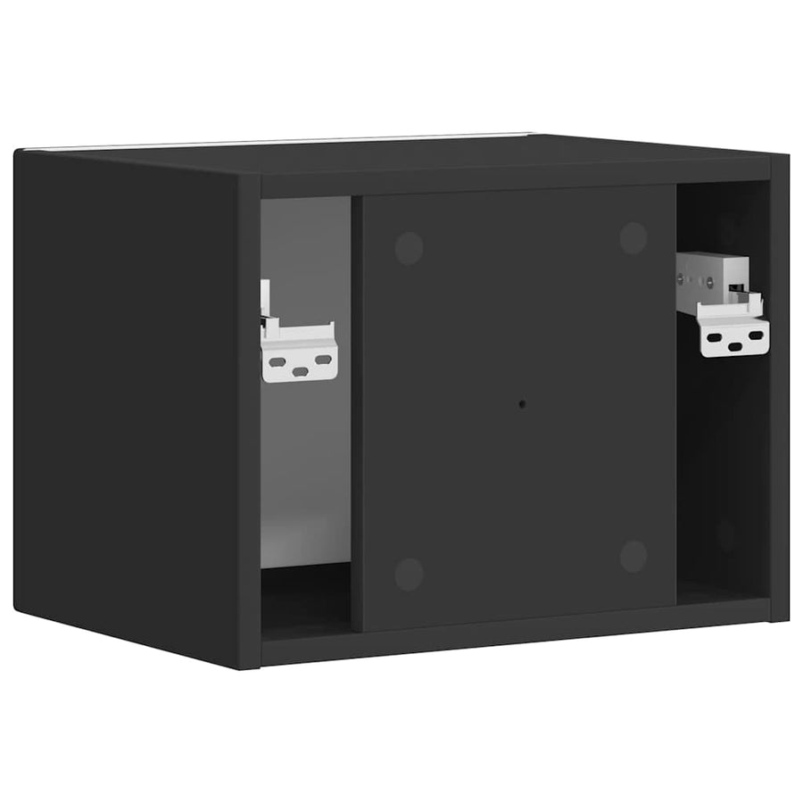 TV Wandkast Wandgemonteerd Zwart 60 x 31 x 29.5 cm Bewerkt hout