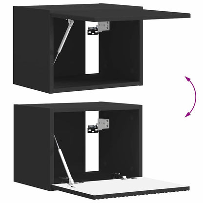 TV Wandkast Wandgemonteerd Zwart 60 x 31 x 29.5 cm Bewerkt hout