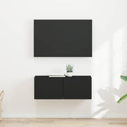 TV wandkast 2 stuks 60x31x29.5 cm zwart bewerkt hout