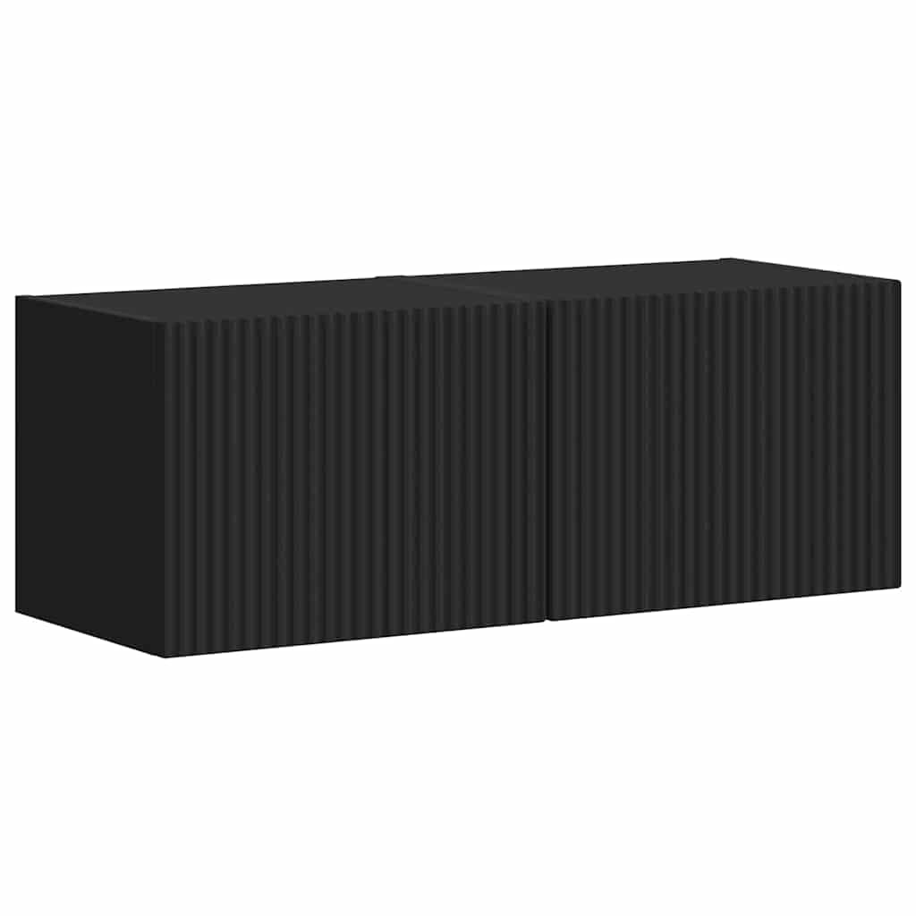 TV Wandkast 2 pcs Zwart 60 x 31 x 29.5 cm Bewerkt hout