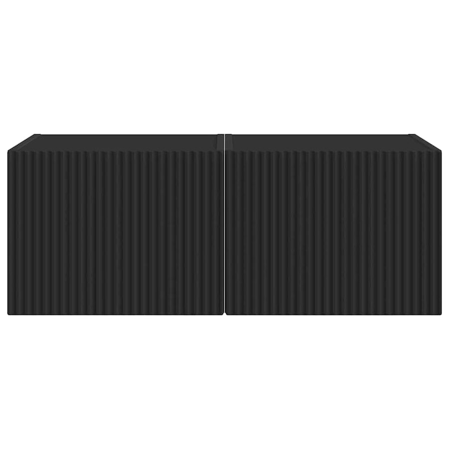 TV Wandkast 2 pcs Zwart 60 x 31 x 29.5 cm Bewerkt hout