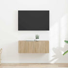 TV Wandkast 2 stuks 60x31x29.5 cm bewerkt hout