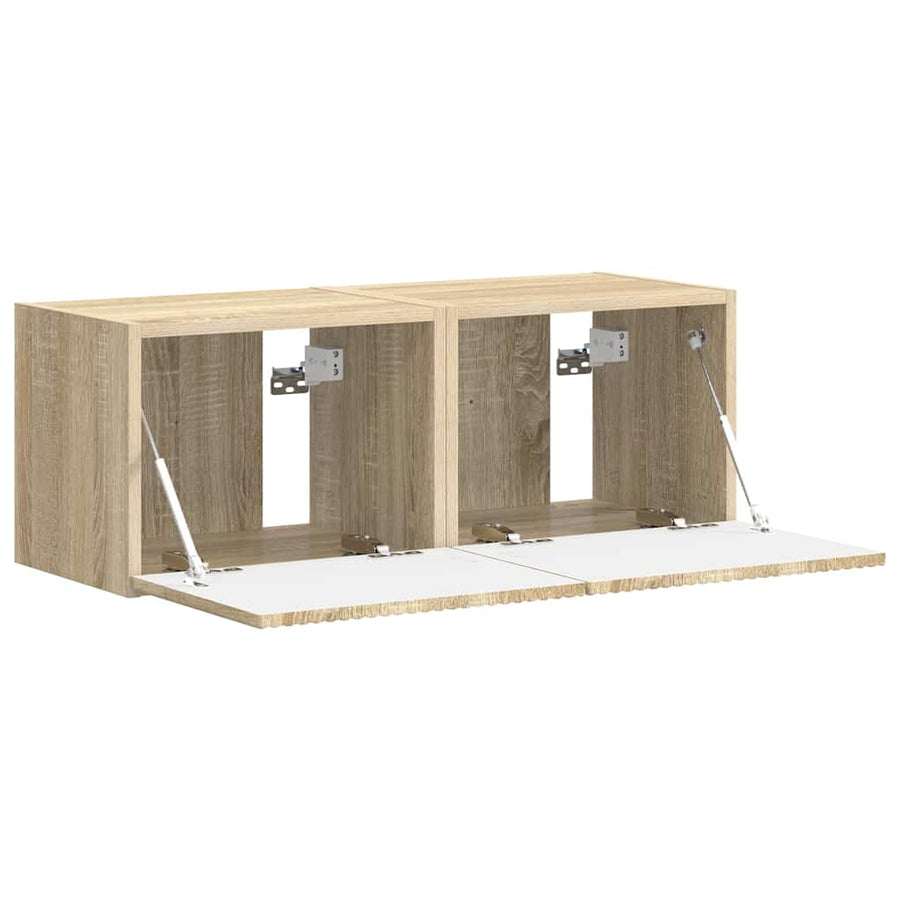 TV Wandkast 2 pcs Sonoma 60 x 31 x 29.5 cm Bewerkt hout