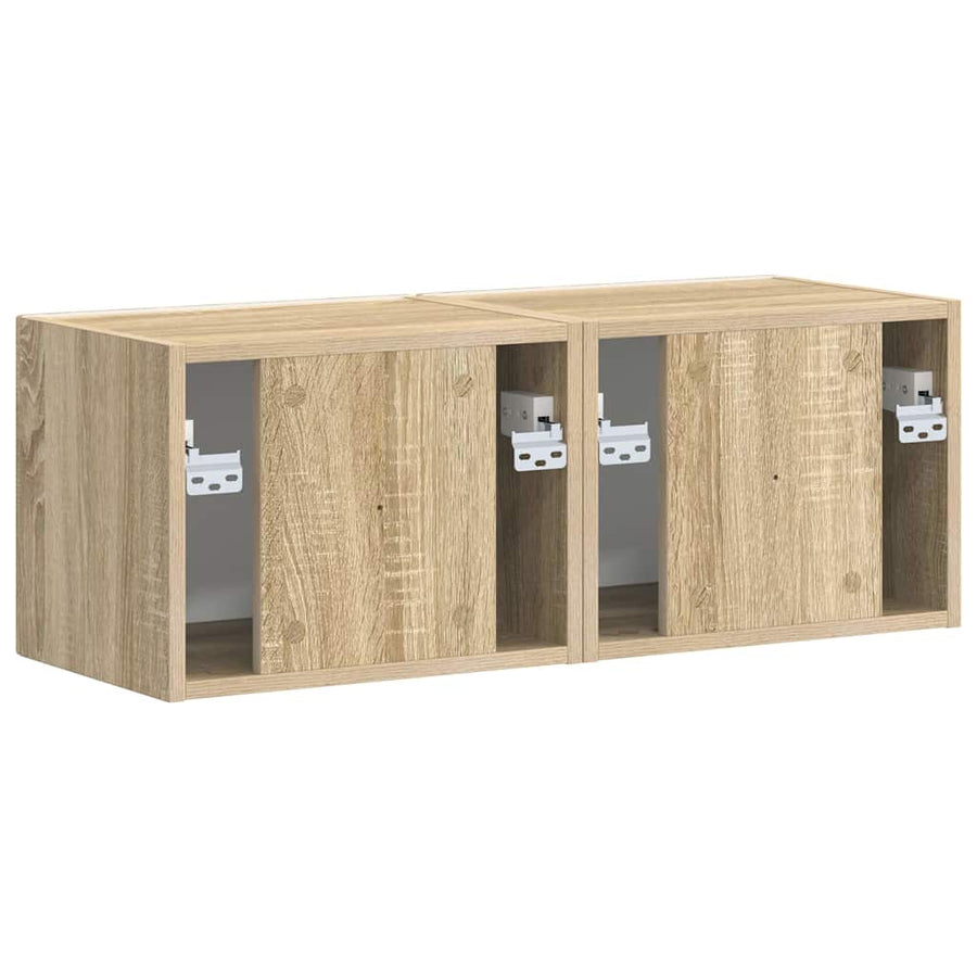 TV Wandkast 2 pcs Sonoma 60 x 31 x 29.5 cm Bewerkt hout
