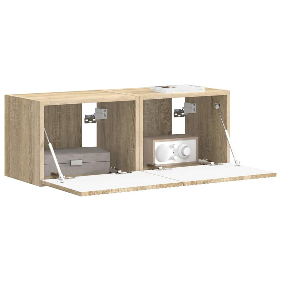 TV Wandkast 2 pcs Sonoma 60 x 31 x 29.5 cm Bewerkt hout