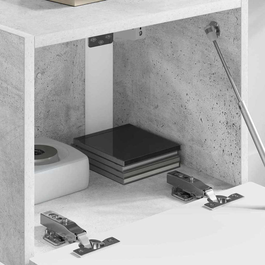 TV Wandkast Wandgemonteerd Beton 60 x 31 x 29.5 cm Bewerkt hout