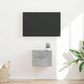 TV Wandkast Wandgemonteerd Beton 60 x 31 x 29.5 cm Bewerkt hout