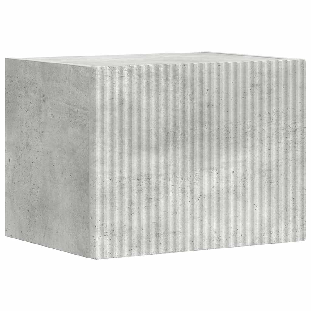 TV Wandkast Wandgemonteerd Beton 60 x 31 x 29.5 cm Bewerkt hout