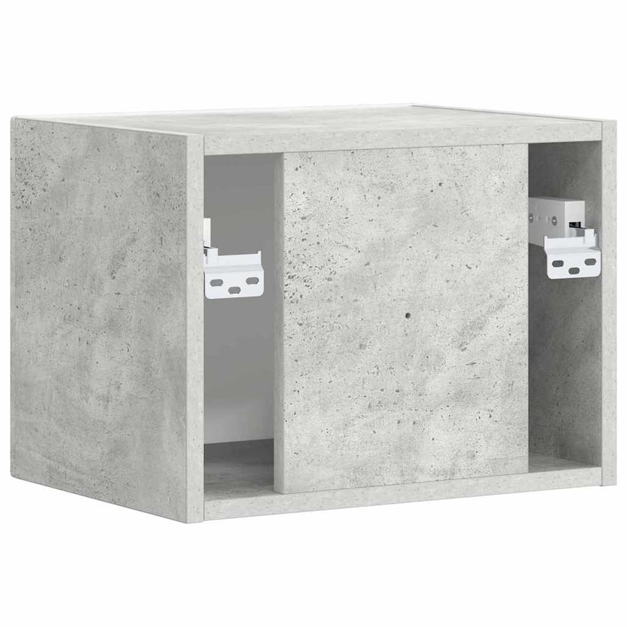 TV Wandkast Wandgemonteerd Beton 60 x 31 x 29.5 cm Bewerkt hout