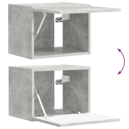 TV Wandkast Wandgemonteerd Beton 60 x 31 x 29.5 cm Bewerkt hout