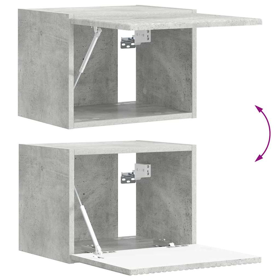 TV Wandkast Wandgemonteerd Beton 60 x 31 x 29.5 cm Bewerkt hout