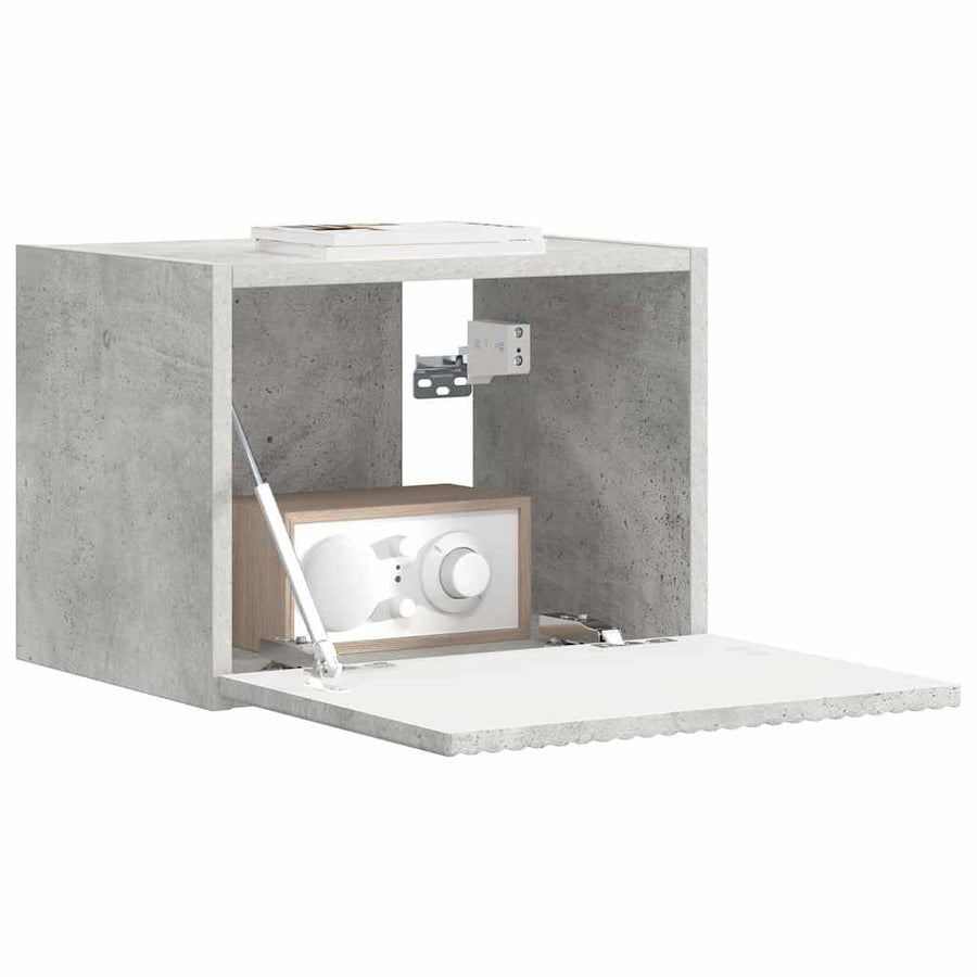 TV Wandkast Wandgemonteerd Beton 60 x 31 x 29.5 cm Bewerkt hout
