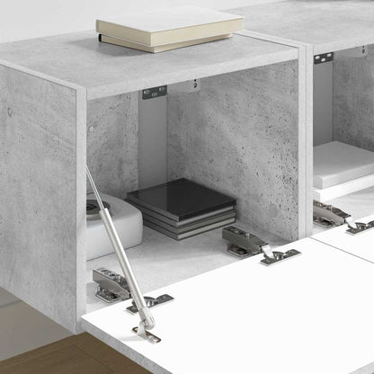 TV Wandkast 2 pcs Beton 60 x 31 x 29.5 cm Bewerkt hout