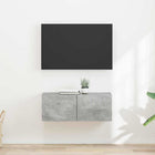 TV wandkast 2 stuks beton 39x31x29.5 cm bewerkt hout