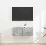 TV wandkast 2 stuks beton 39x31x29.5 cm bewerkt hout