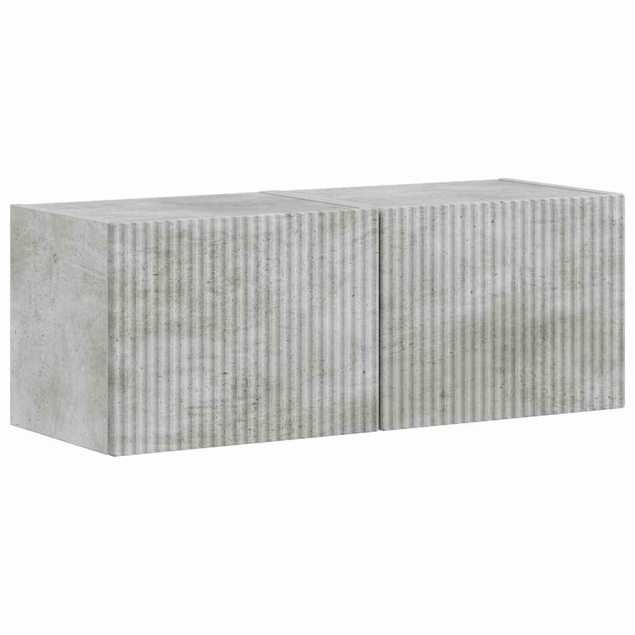 TV Wandkast 2 pcs Beton 60 x 31 x 29.5 cm Bewerkt hout