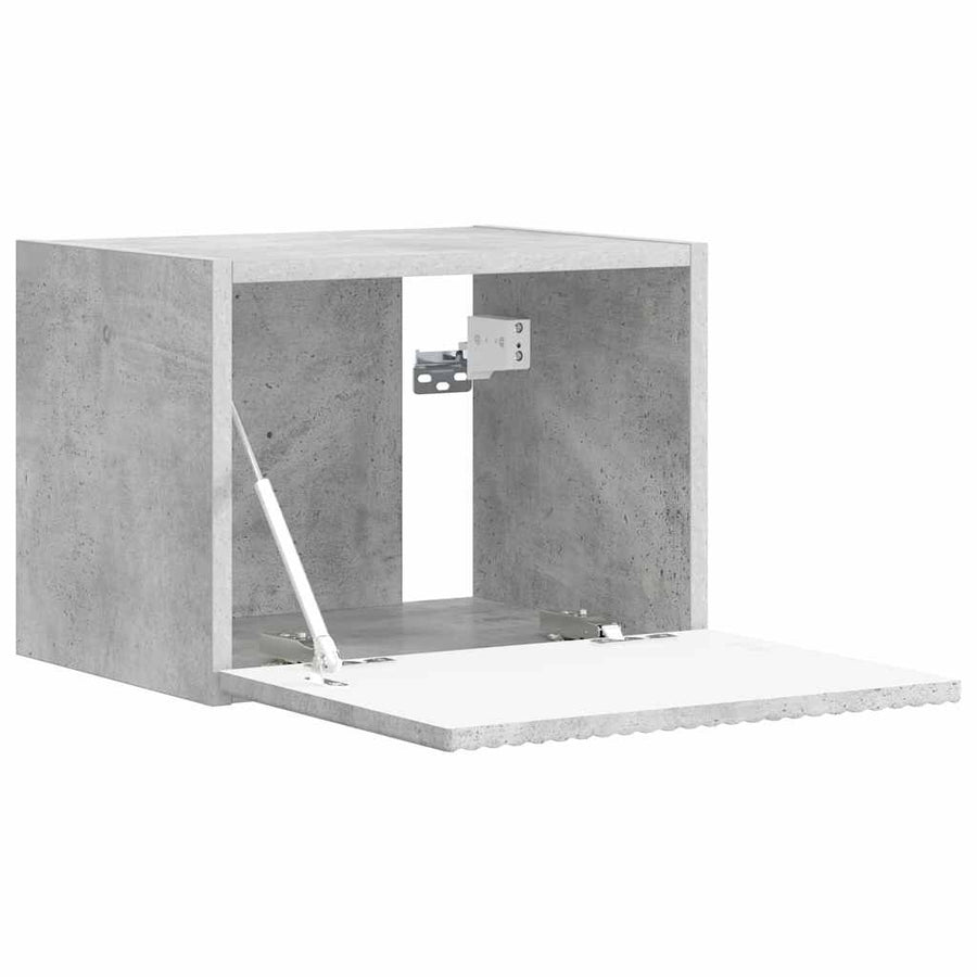 TV Wandkast 2 pcs Beton 60 x 31 x 29.5 cm Bewerkt hout