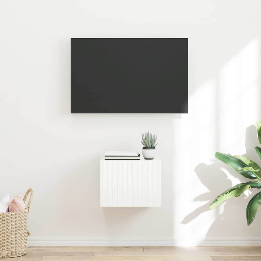 TV Wandkast Glanzend Wit 60 x 31 x 29.5 cm Bewerkt hout