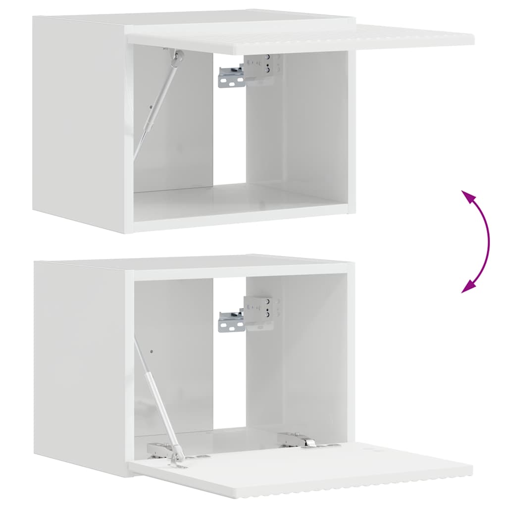 TV Wandkast Glanzend Wit 60 x 31 x 29.5 cm Bewerkt hout