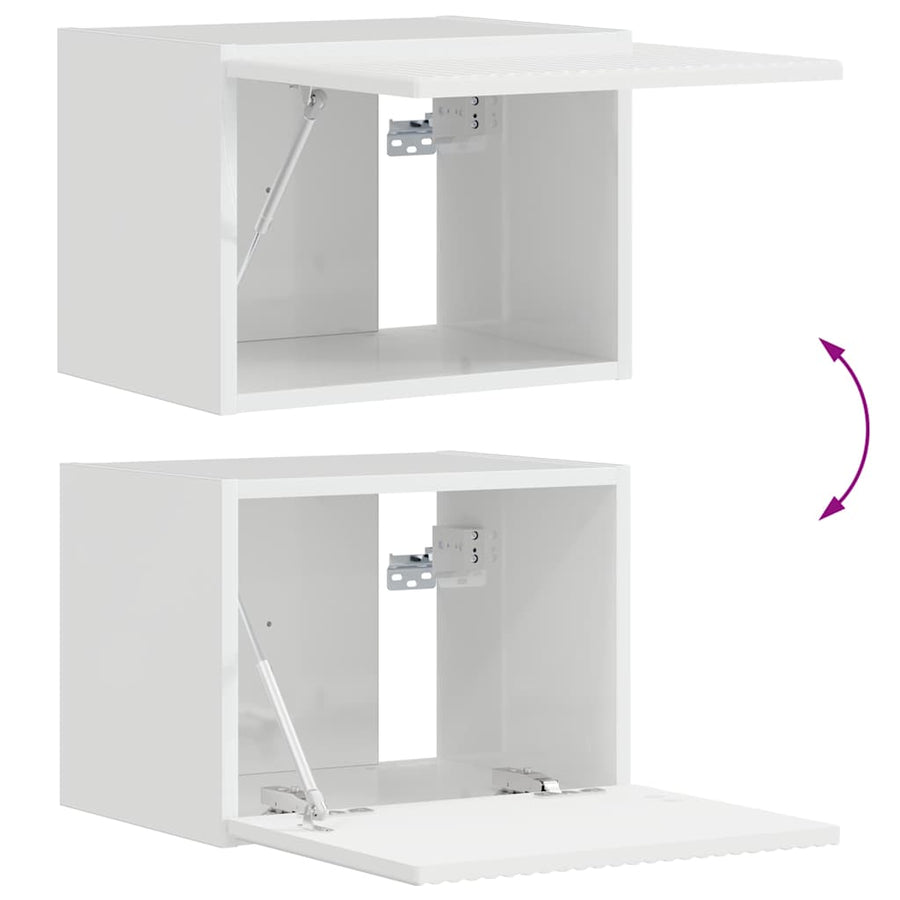 TV Wandkast Glanzend Wit 60 x 31 x 29.5 cm Bewerkt hout
