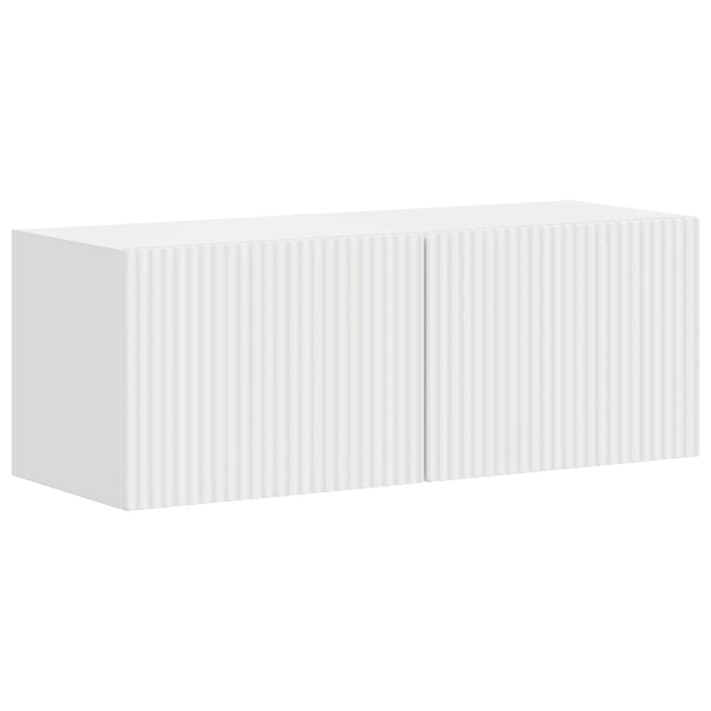TV Wandkast 2 pcs Glanzend Wit 60 x 31 x 29.5 cm Bewerkt hout