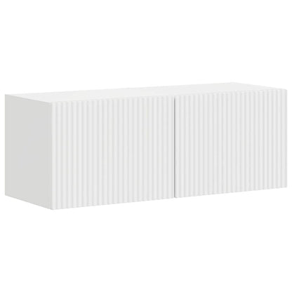 TV Wandkast 2 pcs Glanzend Wit 60 x 31 x 29.5 cm Bewerkt hout