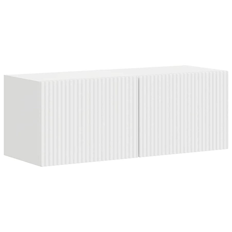 TV Wandkast 2 pcs Glanzend Wit 60 x 31 x 29.5 cm Bewerkt hout