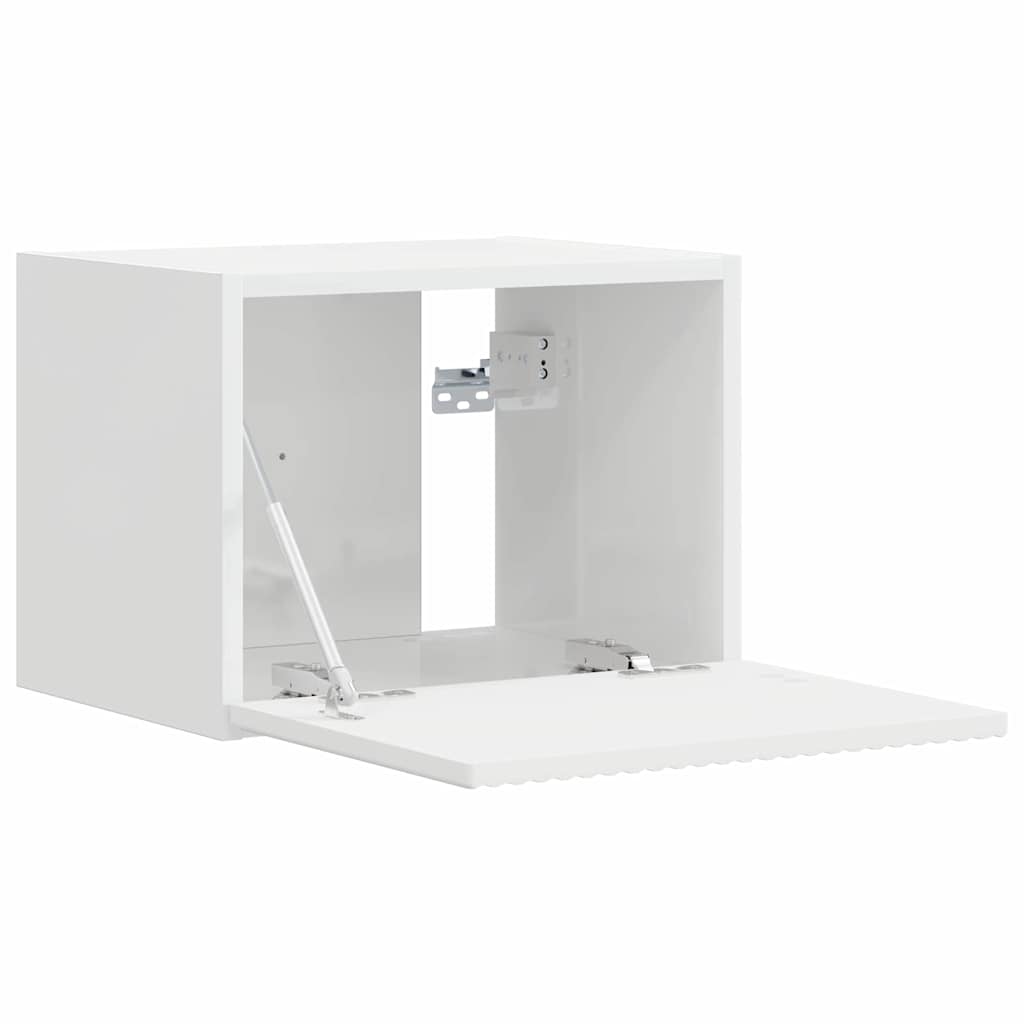 TV Wandkast 2 pcs Glanzend Wit 60 x 31 x 29.5 cm Bewerkt hout