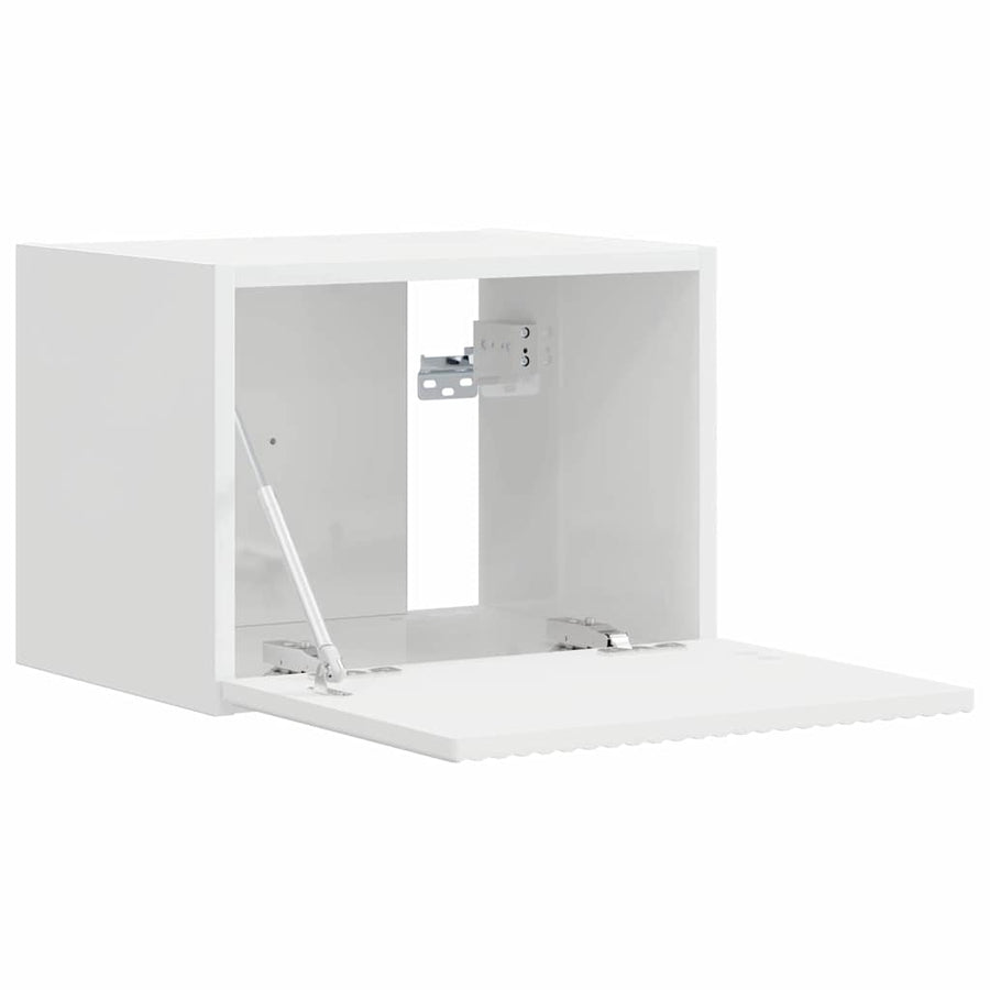 TV Wandkast 2 pcs Glanzend Wit 60 x 31 x 29.5 cm Bewerkt hout
