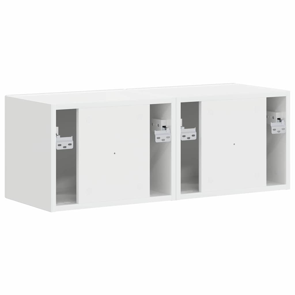 TV Wandkast 2 pcs Glanzend Wit 60 x 31 x 29.5 cm Bewerkt hout