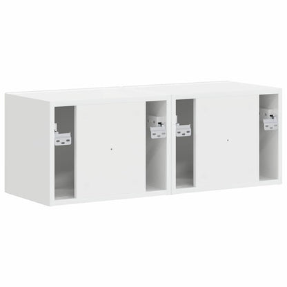 TV Wandkast 2 pcs Glanzend Wit 60 x 31 x 29.5 cm Bewerkt hout