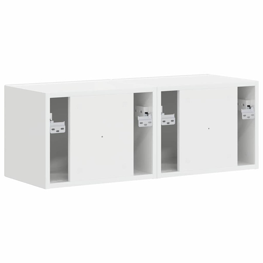 TV Wandkast 2 pcs Glanzend Wit 60 x 31 x 29.5 cm Bewerkt hout