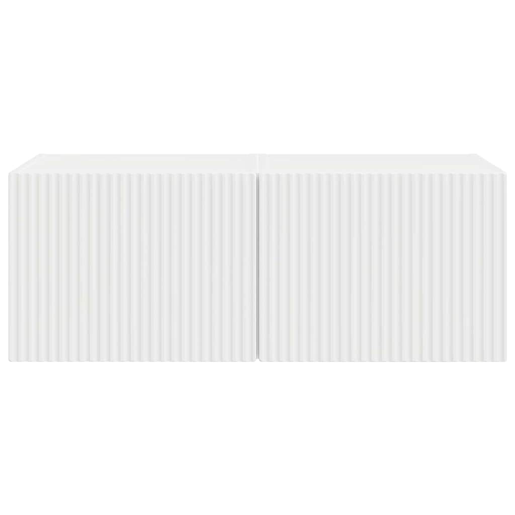 TV Wandkast 2 pcs Glanzend Wit 60 x 31 x 29.5 cm Bewerkt hout