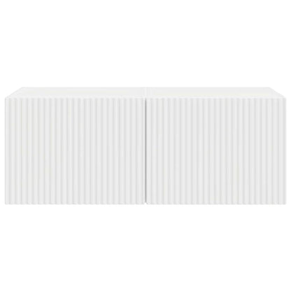 TV Wandkast 2 pcs Glanzend Wit 60 x 31 x 29.5 cm Bewerkt hout