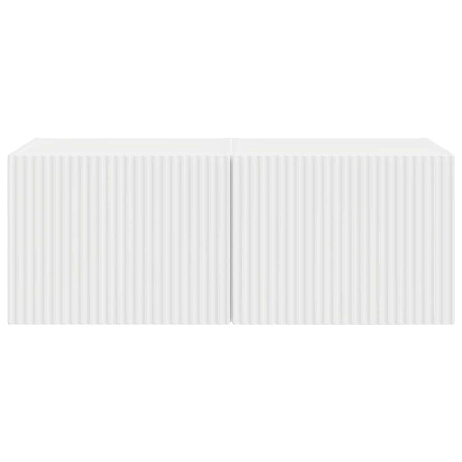 TV Wandkast 2 pcs Glanzend Wit 60 x 31 x 29.5 cm Bewerkt hout