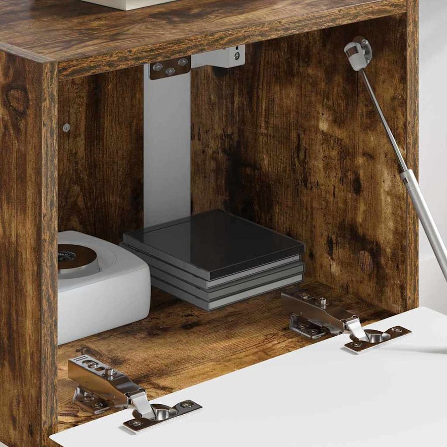 TV Wandkast Gerookt eiken 60 x 31 x 29.5 cm Bewerkt hout