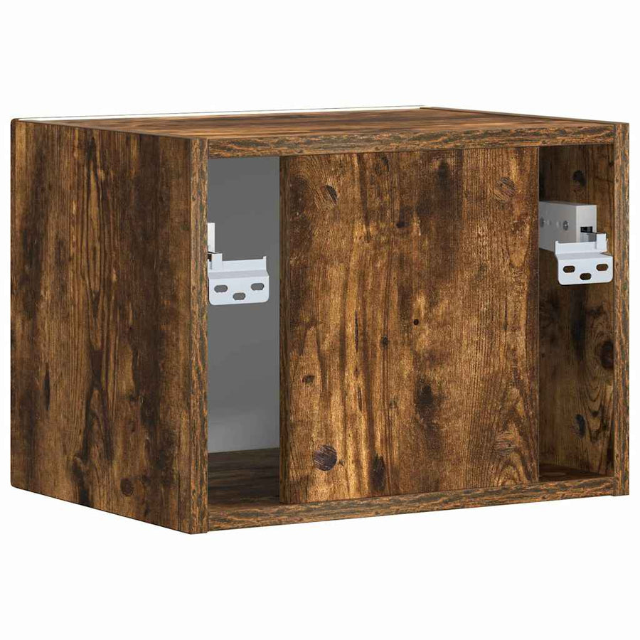 TV Wandkast Gerookt eiken 60 x 31 x 29.5 cm Bewerkt hout