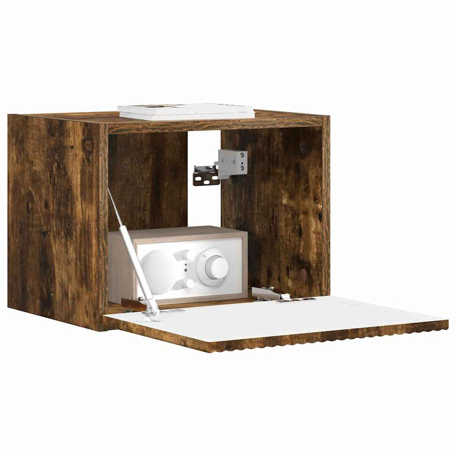 TV Wandkast Gerookt eiken 60 x 31 x 29.5 cm Bewerkt hout