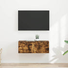 TV wandkast 2 stuks 60x31x29.5 cm gerookt eiken