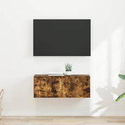 TV wandkast 2 stuks 60x31x29.5 cm gerookt eiken
