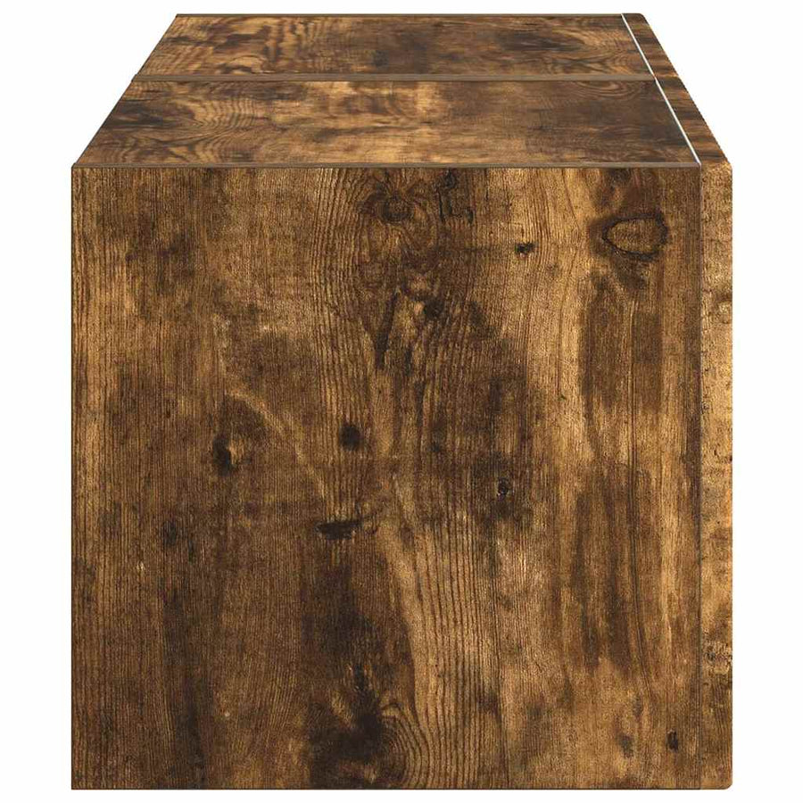 TV Wandkast 2 pcs Gerookt eiken 60 x 31 x 29.5 cm Bewerkt hout