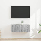 TV wandkast 2 stuks grijs 60x31x29.5 cm bewerkt hout