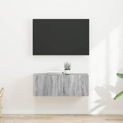 TV wandkast 2 stuks grijs 60x31x29.5 cm bewerkt hout