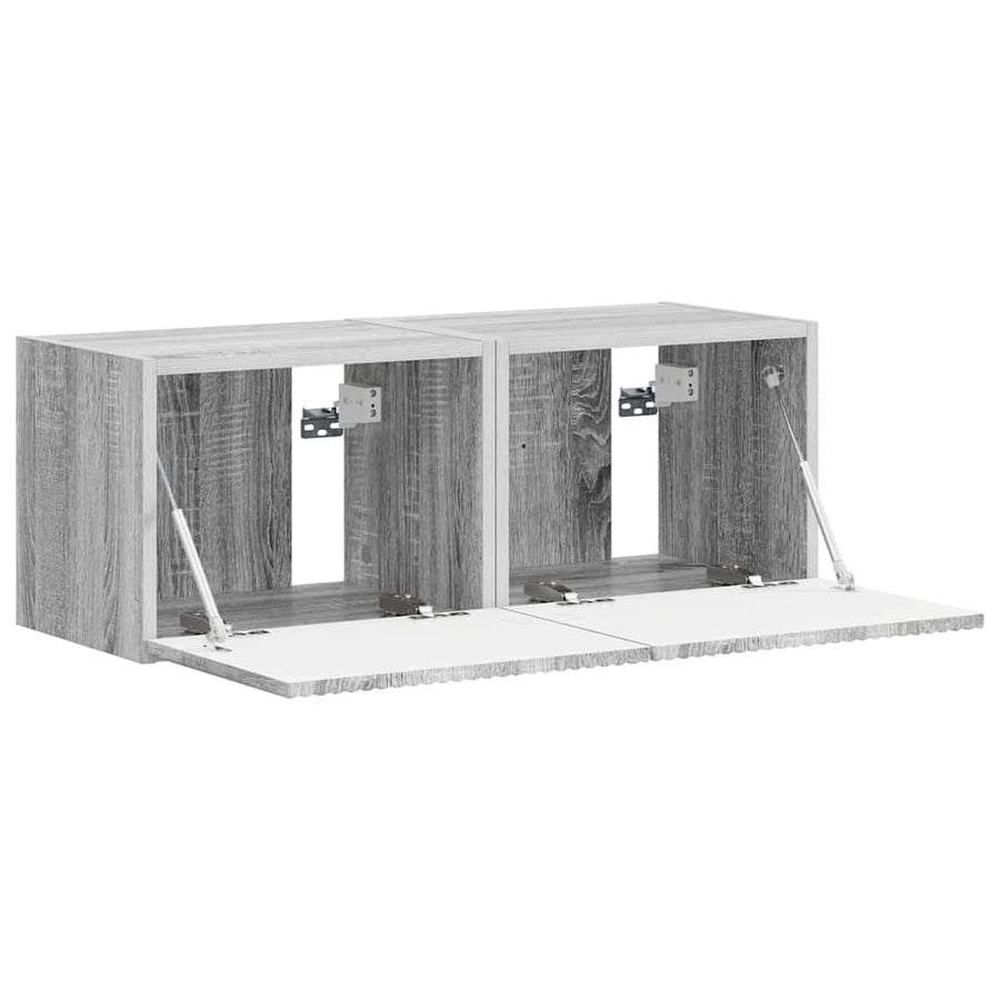 TV Wandkast 2 pcs Grijs Sonoma 60 x 31 x 29.5 cm Bewerkt hout